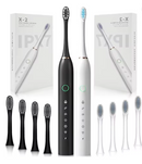 Escova de Dente Sônica Profissional IPX7 Recarregável com 4 Cabeças para Higiene Bucal Portátil