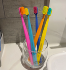 5 pacotes de conjunto de escova de dentes de cerdas de nylon macio Chocolate Swiss Careing, alça ergonômica, escolha ideal para viagens e hotéis