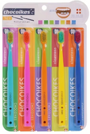 5 pacotes de conjunto de escova de dentes de cerdas de nylon macio Chocolate Swiss Careing, alça ergonômica, escolha ideal para viagens e hotéis