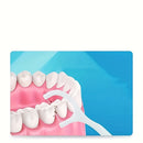 DentéClean Pro Fio Dental Haste 2 em 1  50un Limpeza Bucal Portátil Anti Mau Hálito Prático