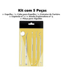 CliniSmile Pro Kit para exame clínico Dental Profissional de Inox. espelho, sonda e pinça.